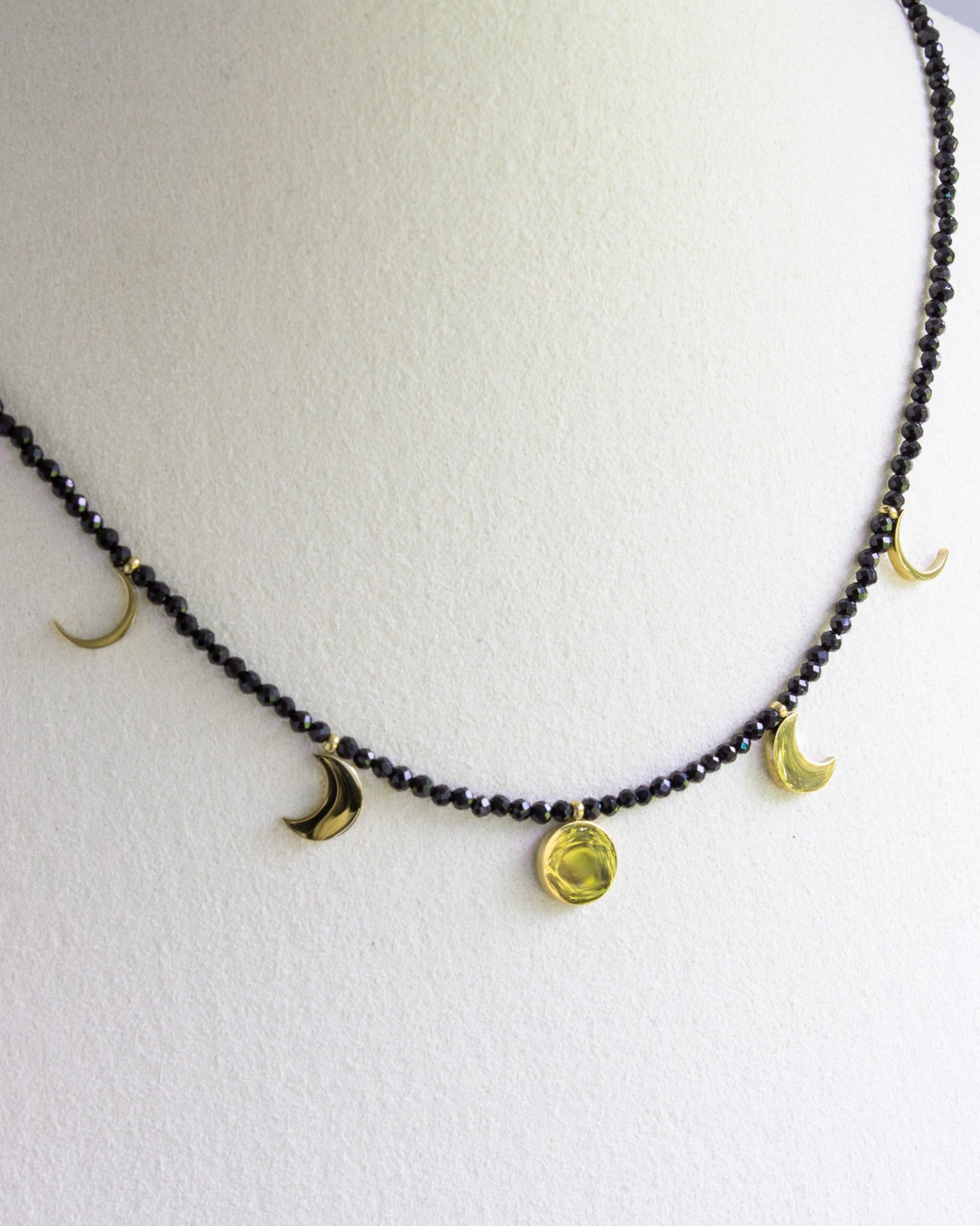 Kette Mondphase | Spinell | Gold | Edelstahl | KP017