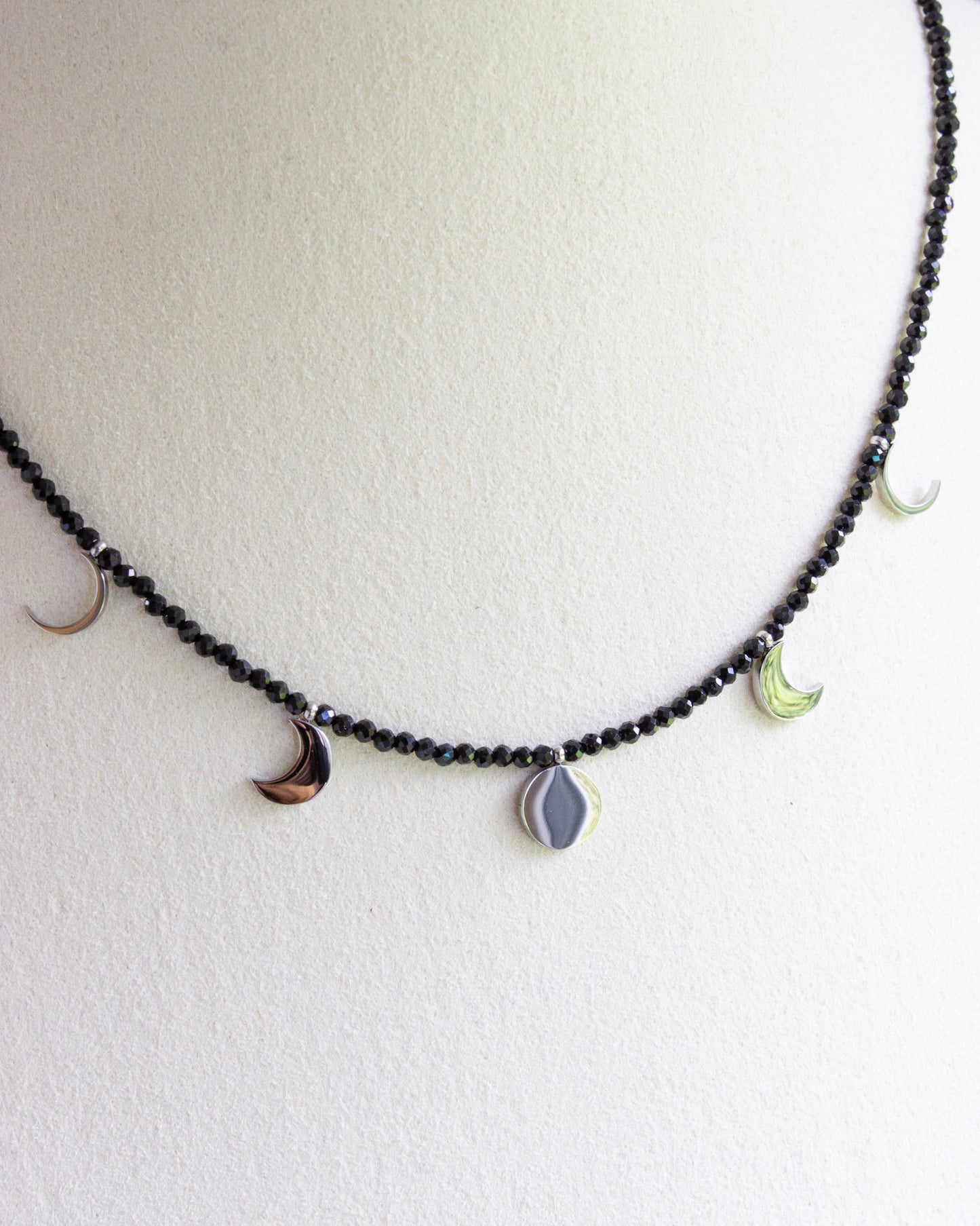 Kette Mondphase | Spinell | Silber | Edelstahl | KP018