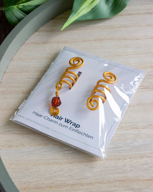 Hair Wrap | 2er Set | Bernstein | Gold | HW004