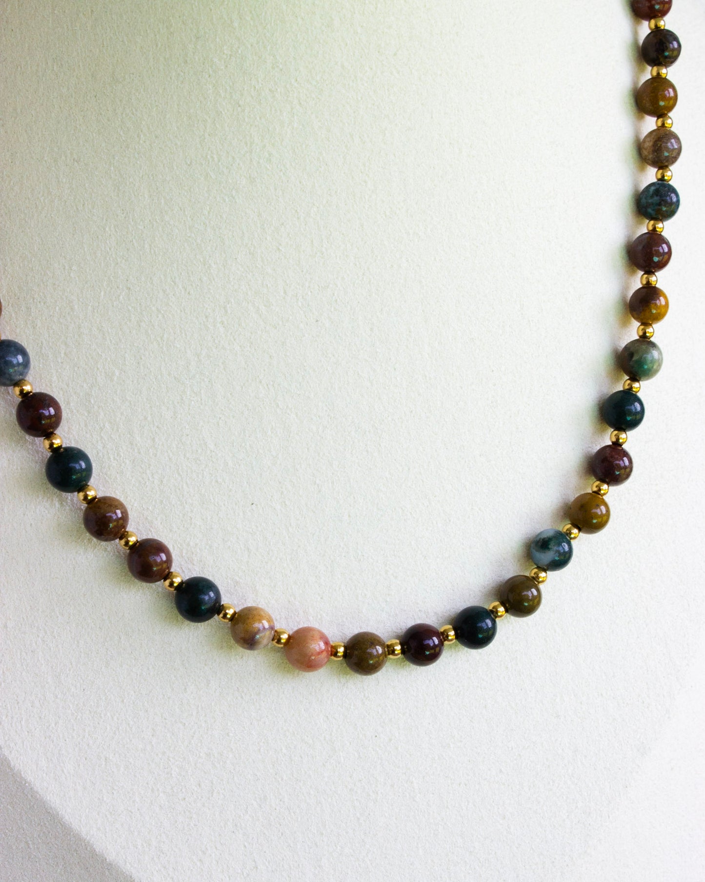 Kette | Ozeanachat | Gold | Edelstahl | KP020