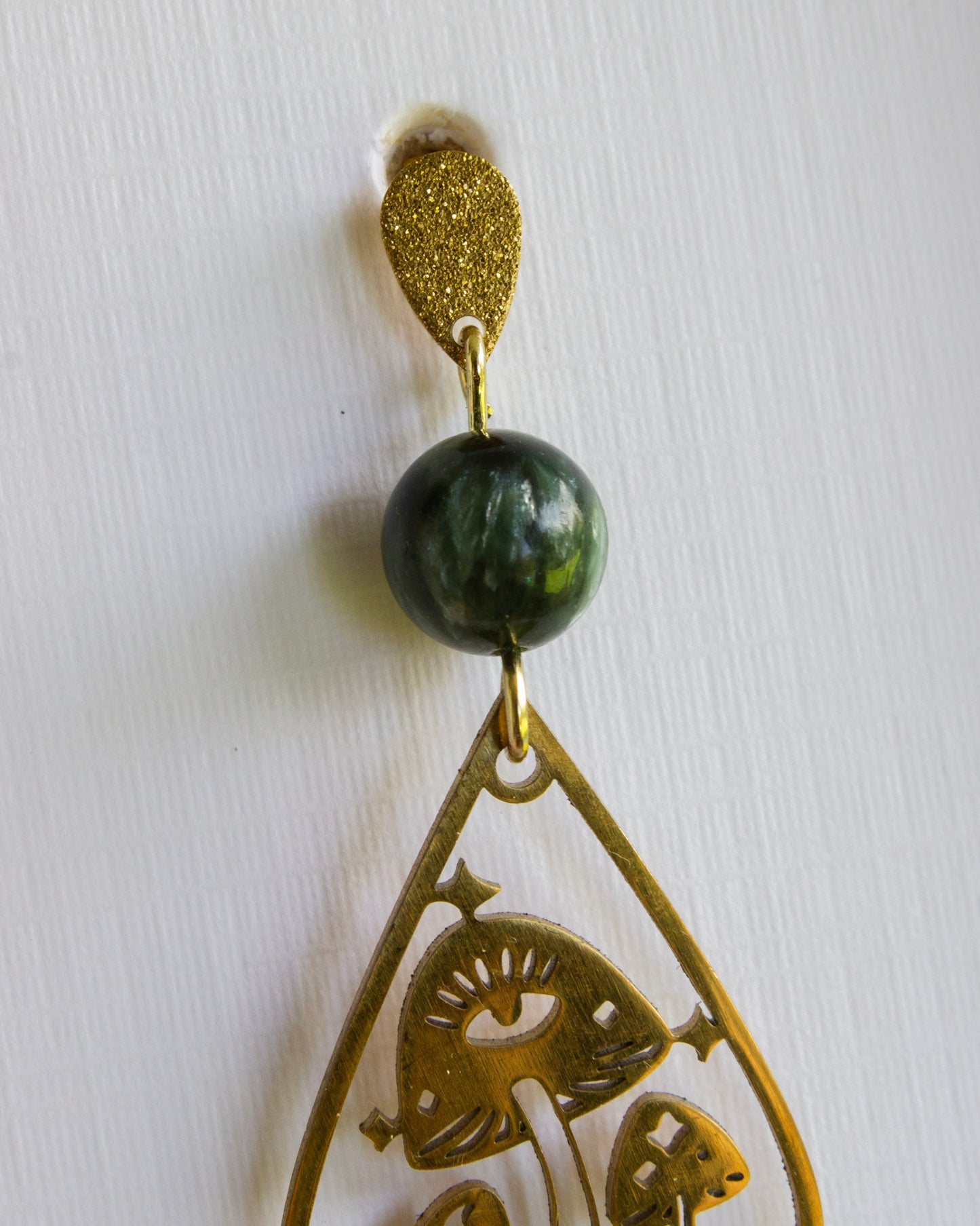 Ohrstecker | Mushroom | Seraphinit | Gold | Edelstahl | OS047