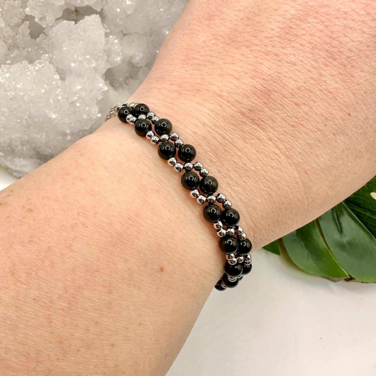 Beaded Armband Obsidian (AV013)