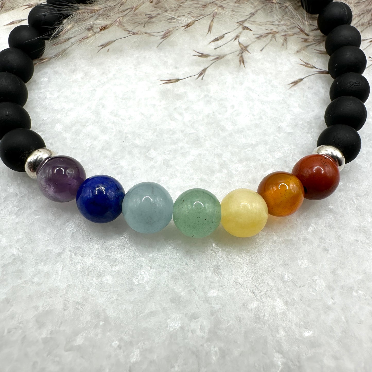 Chakra Armband mit Turmalin 15CM