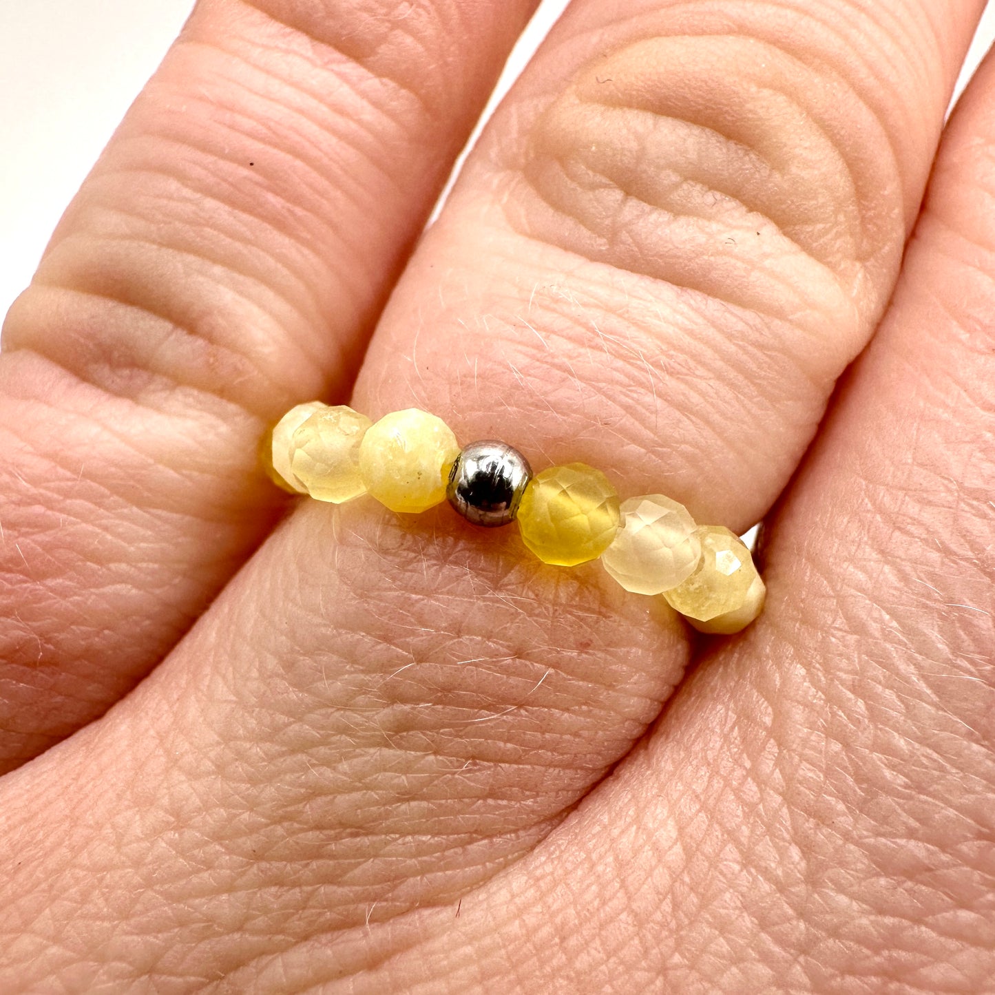 Perlenring Gelber Opal