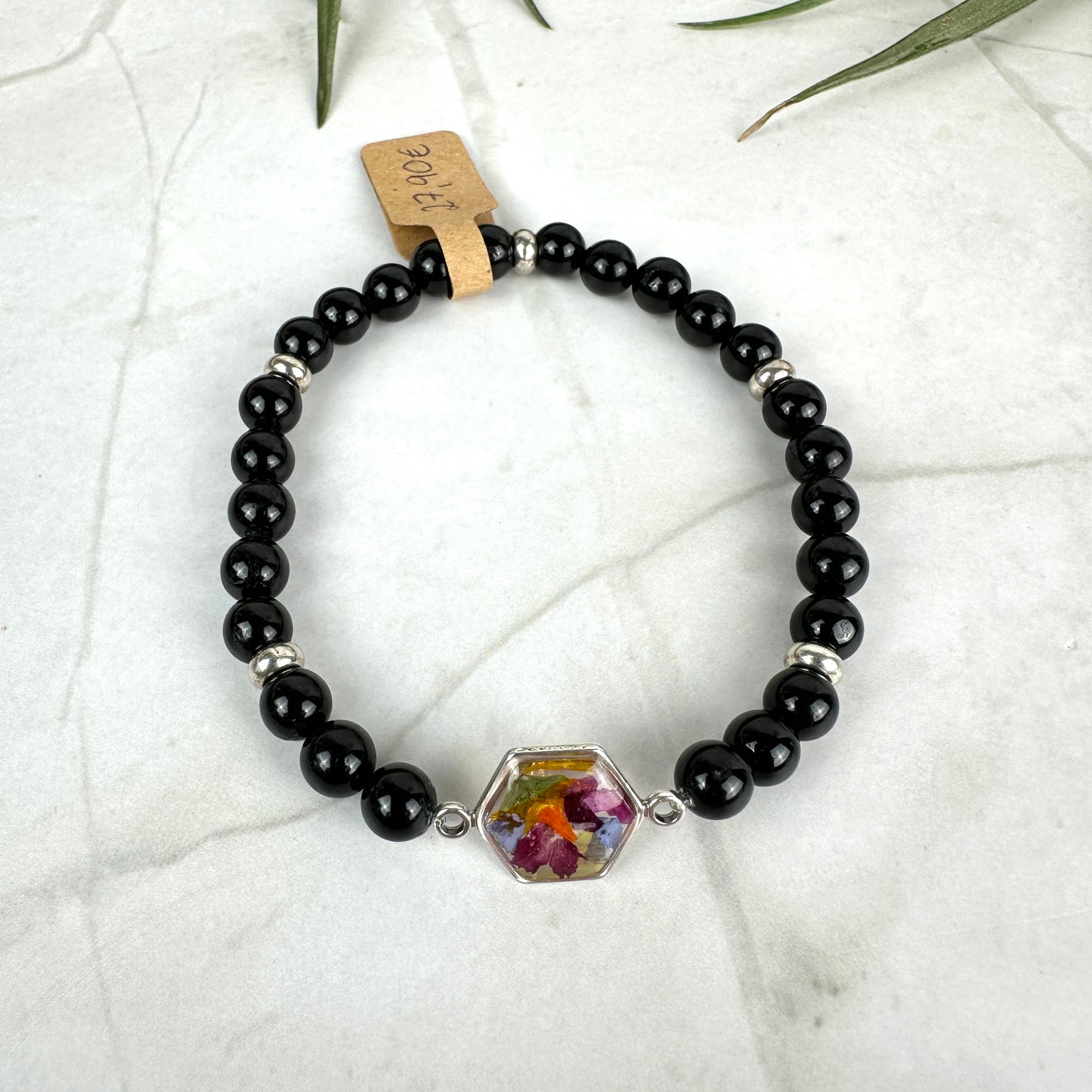 Kristallarmband "Black Nature" Silber