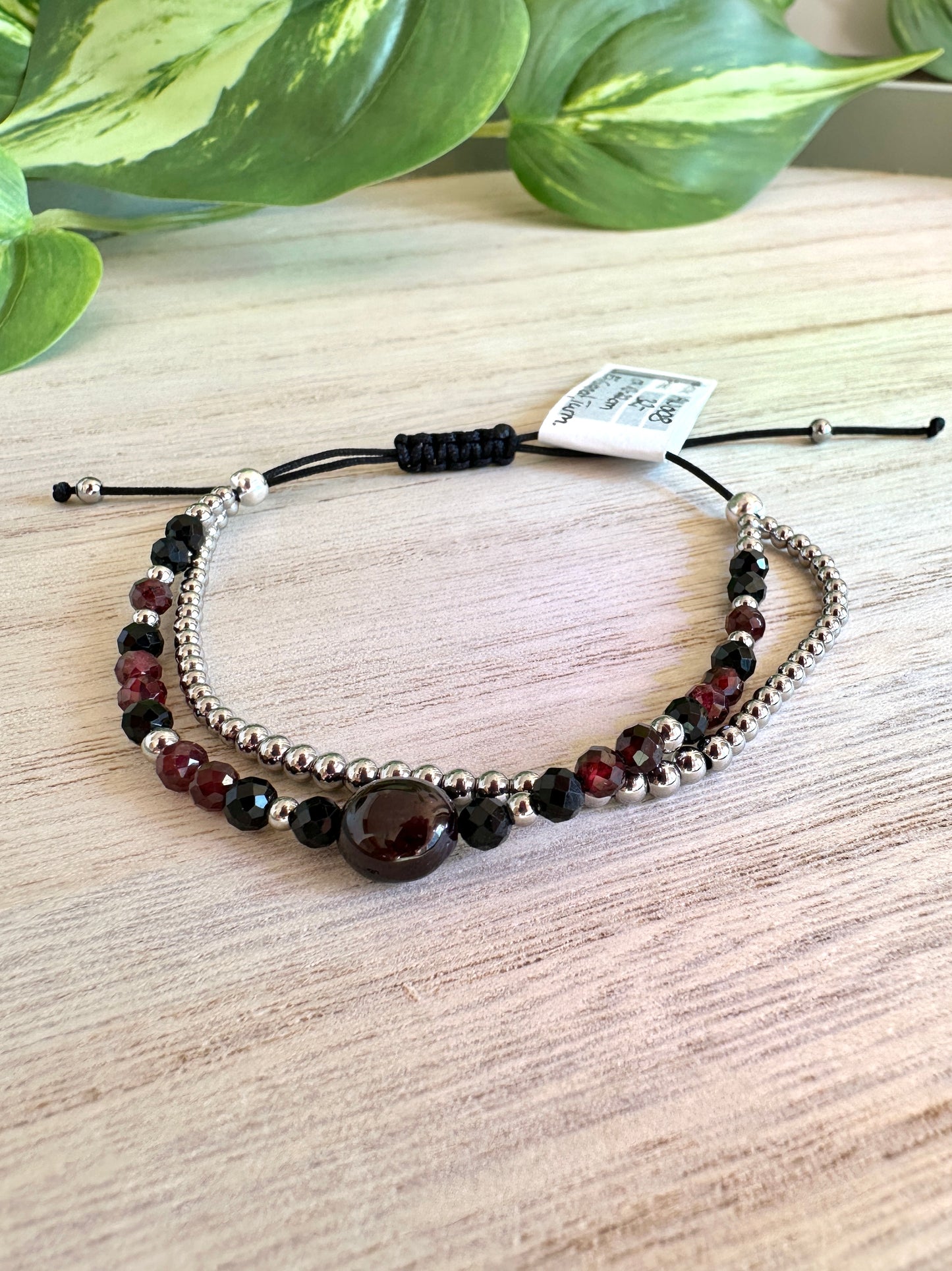 Layering Armband | Granat & Turmalin | Silber | Edelstahl | AN008