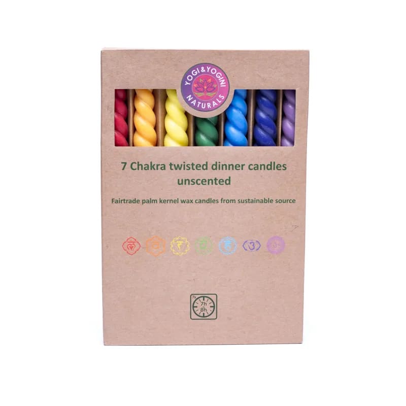 Yogi & Yogini - Gedrehte Tafelkerze Chakra Set